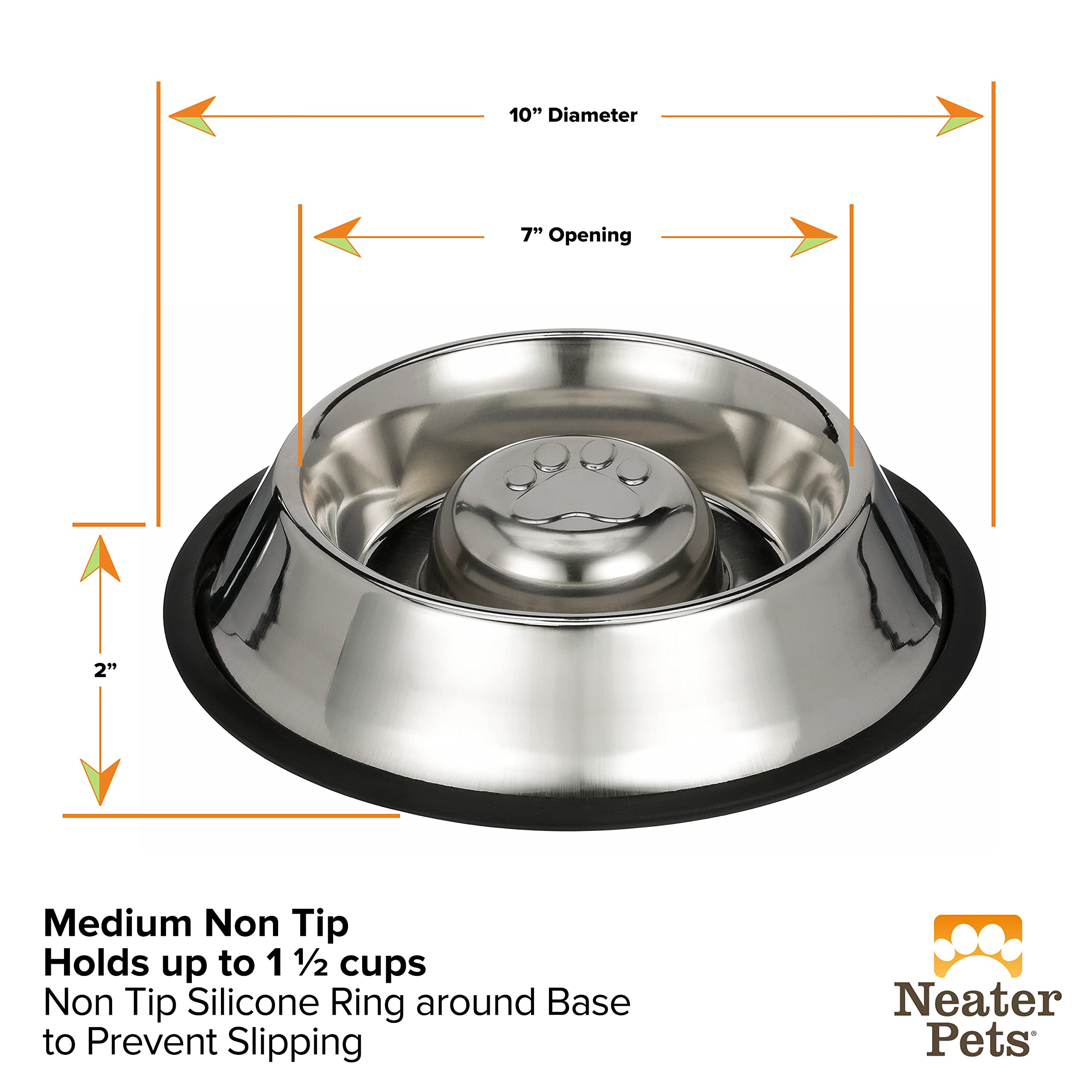 Neater Pet Brands bol antideslizante con base de goma para evitar deslizamientos.