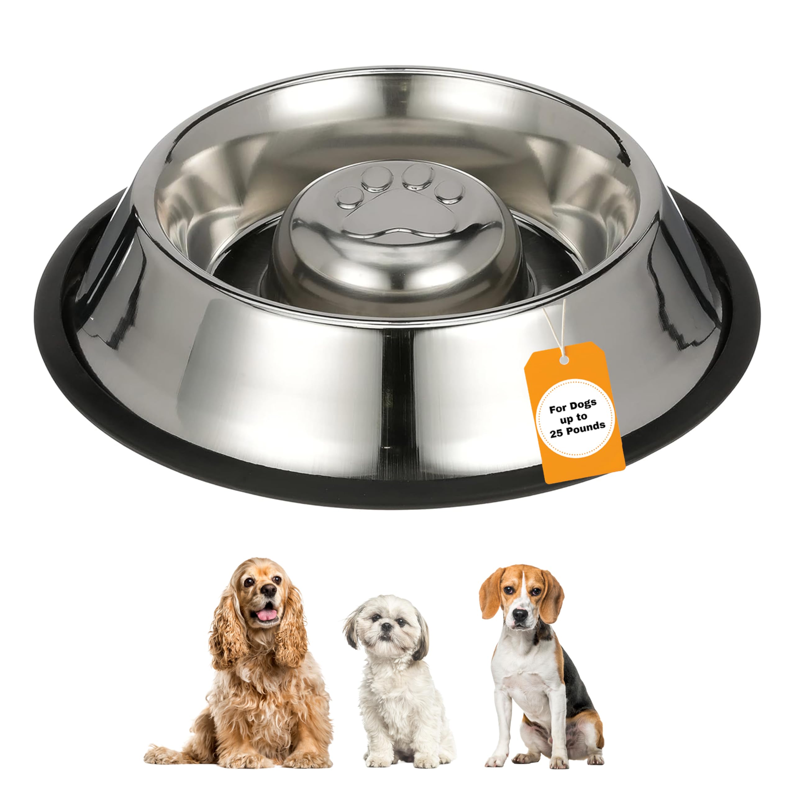 Neater Pet Brands bol lento de alimento en acero inoxidable, ideal para comer despacio.