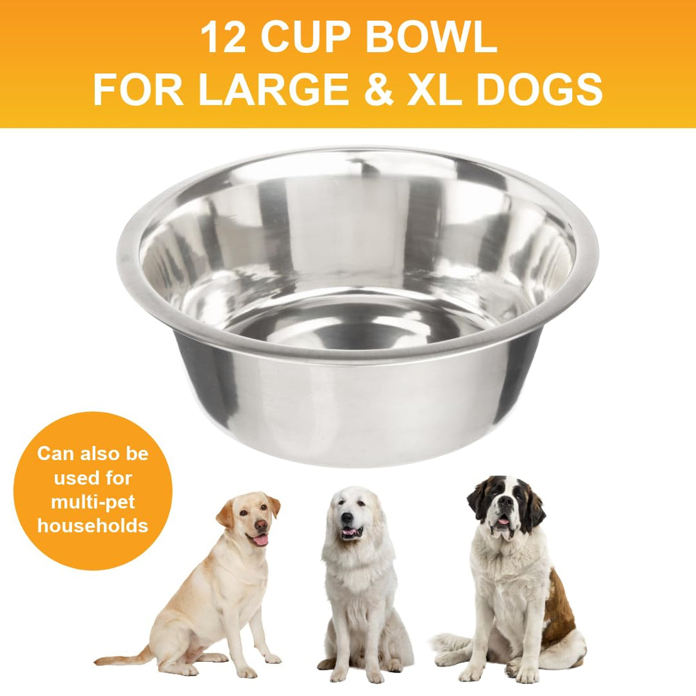 Cuenco Neater de acero inoxidable con capacidad 96 oz para perros grandes y varias mascotas.