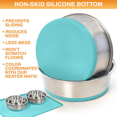 Cuenco apto para lavavajillas de Neater Pet Brands en color azul verdoso