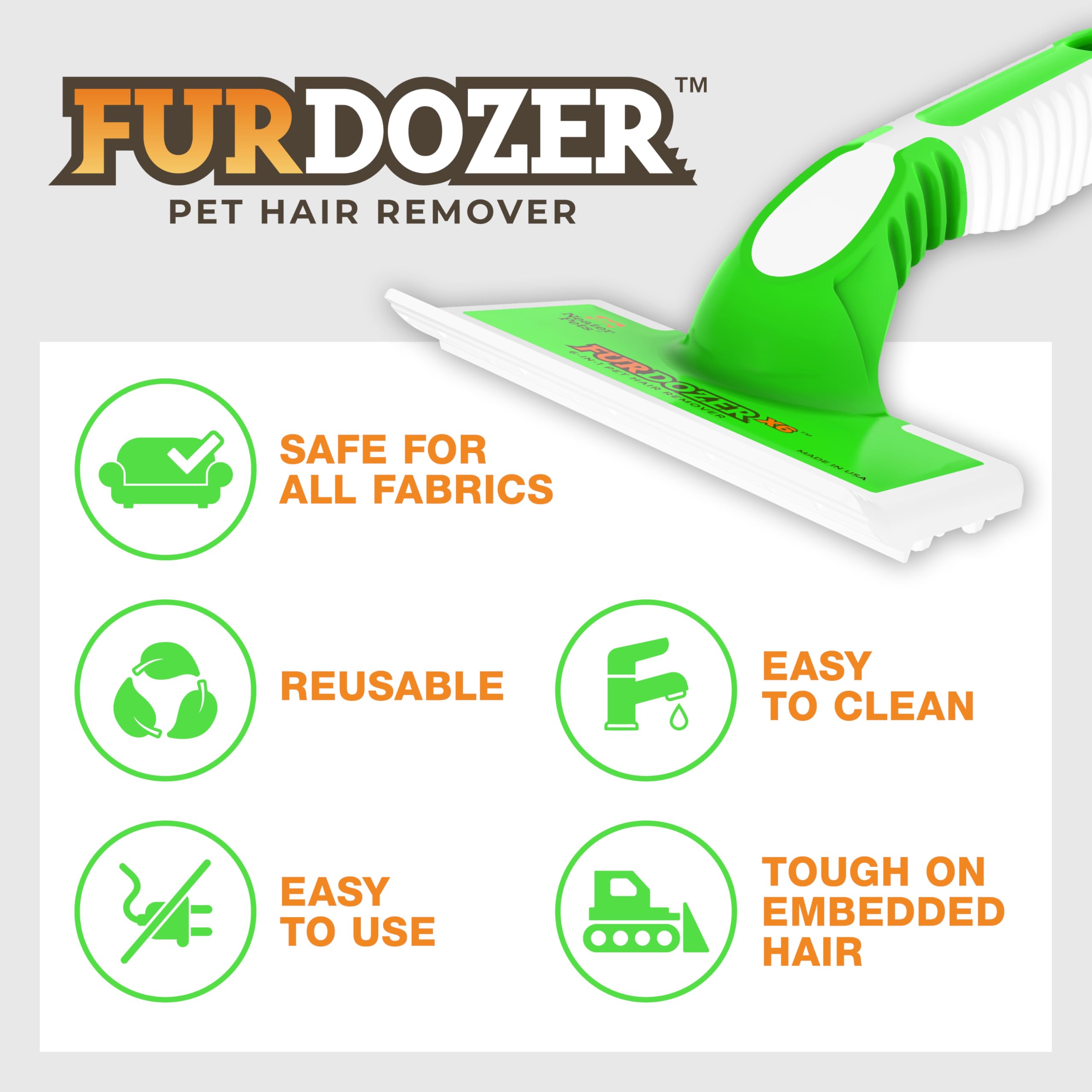 FurDozer X6 pads texturizados capturan cabello incrustado