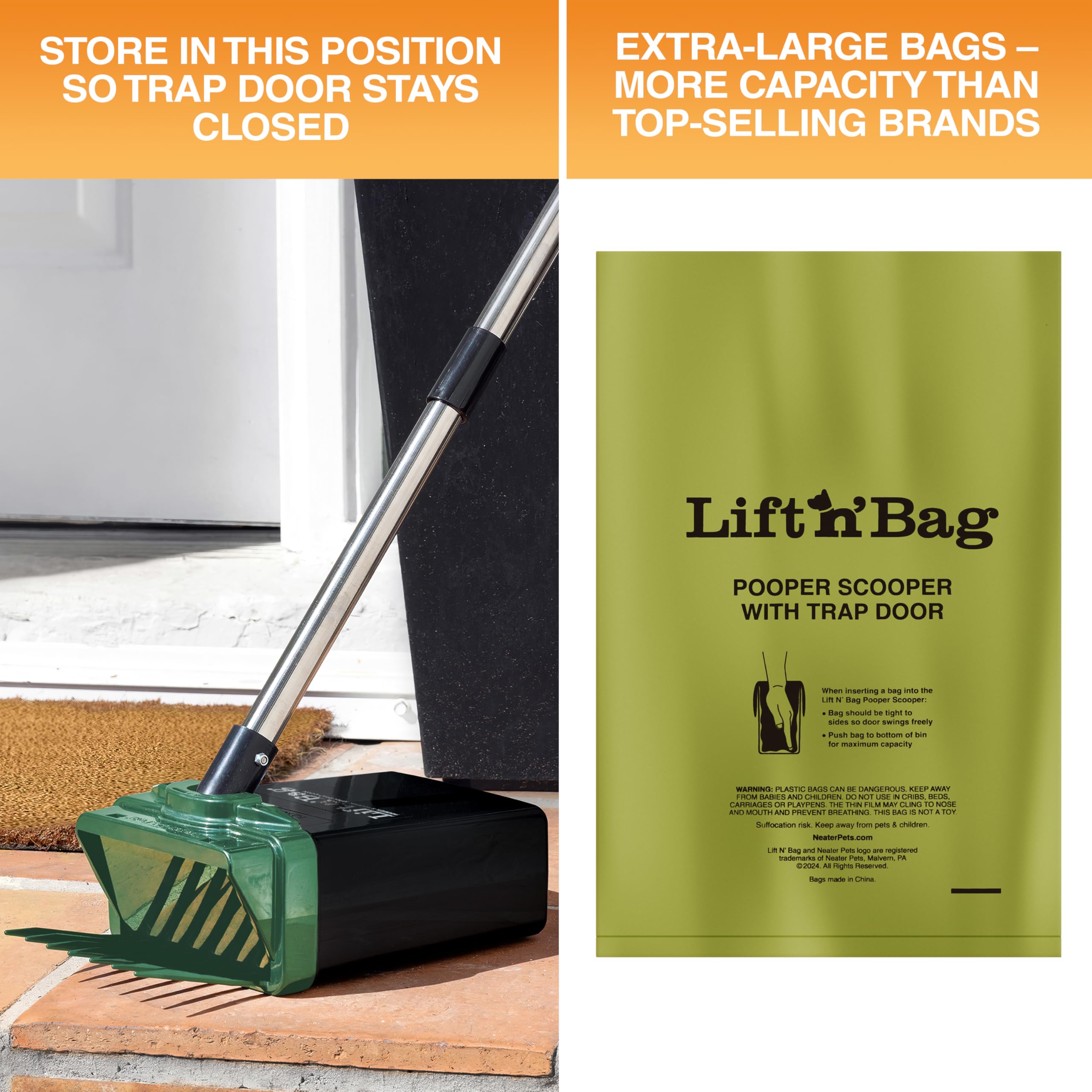 Uso de Lift N' Bag 2.0 en patios y jardines