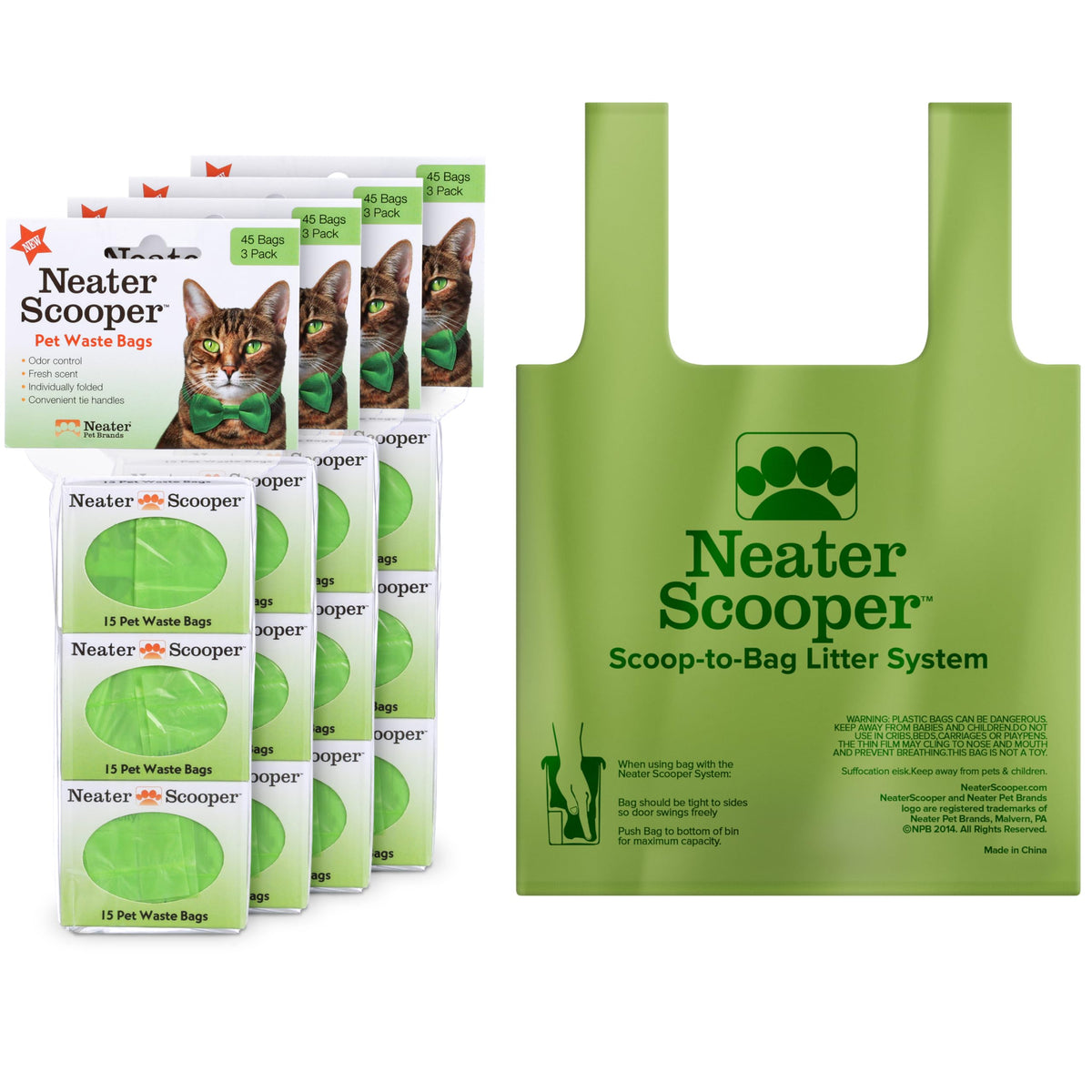 Neater Scooper bolsas de repuesto para uso estándar, cierre fácil.
