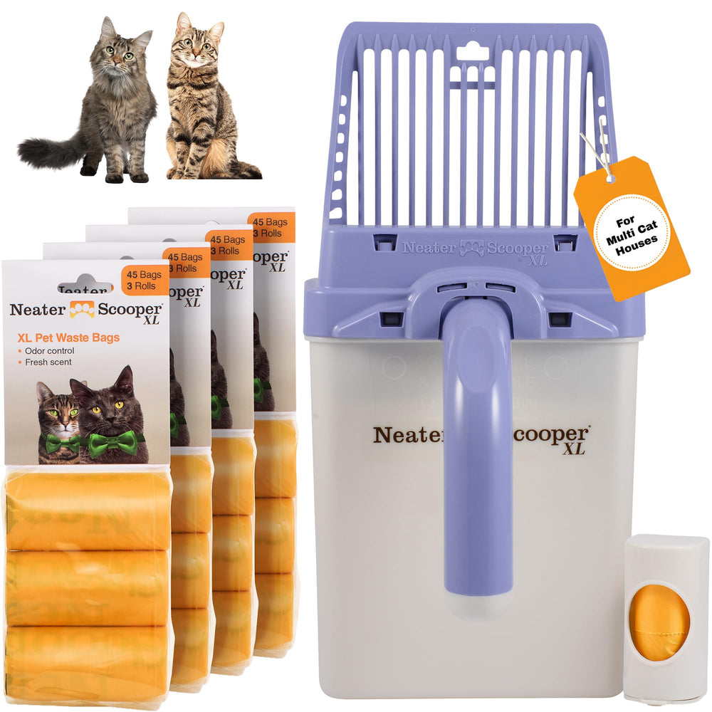 Neater Scooper XL para arena de gatos con apertura amplia que reduce derrames.