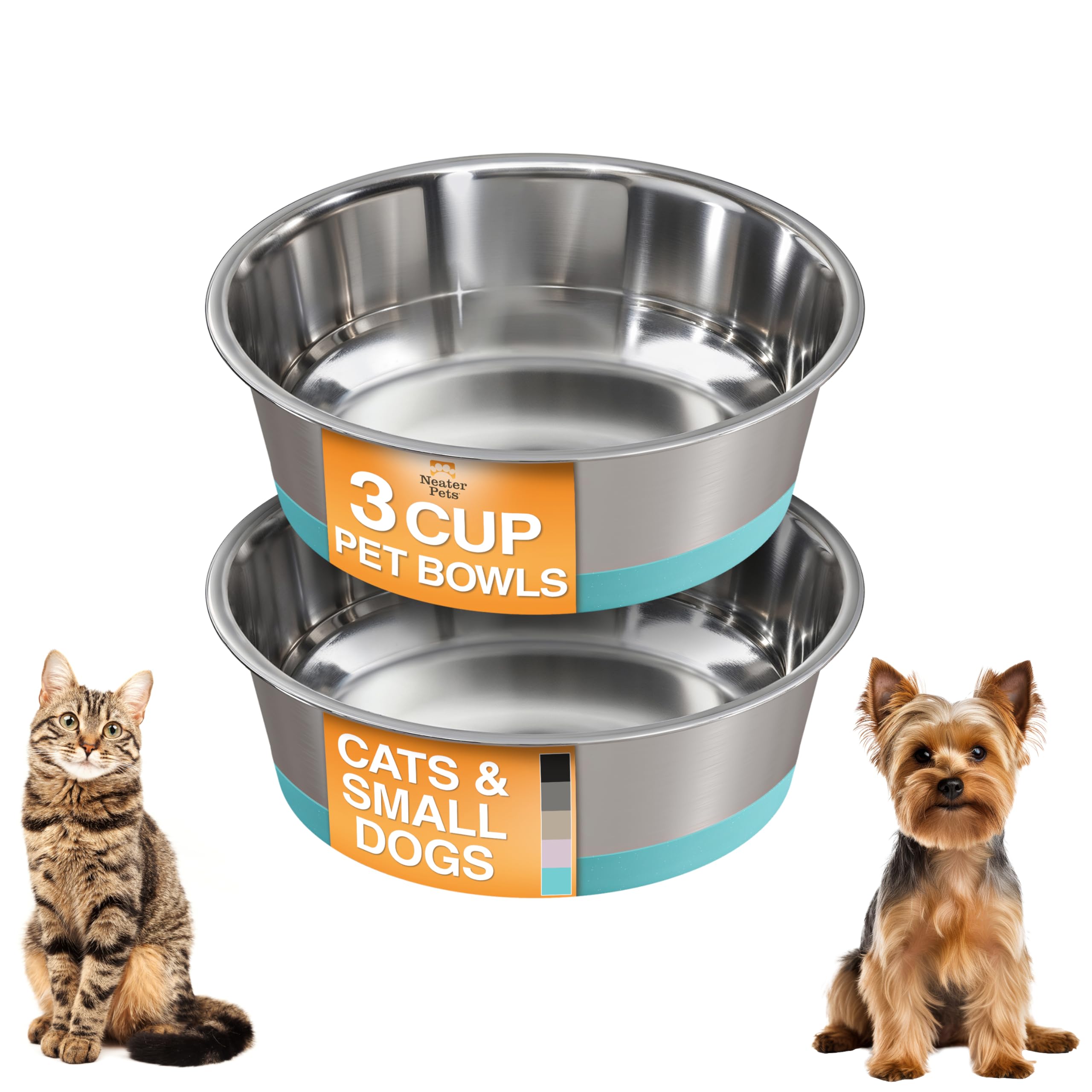 Neater Pet Brands tazon acero inoxidable antideslizante mantiene la comida en su sitio