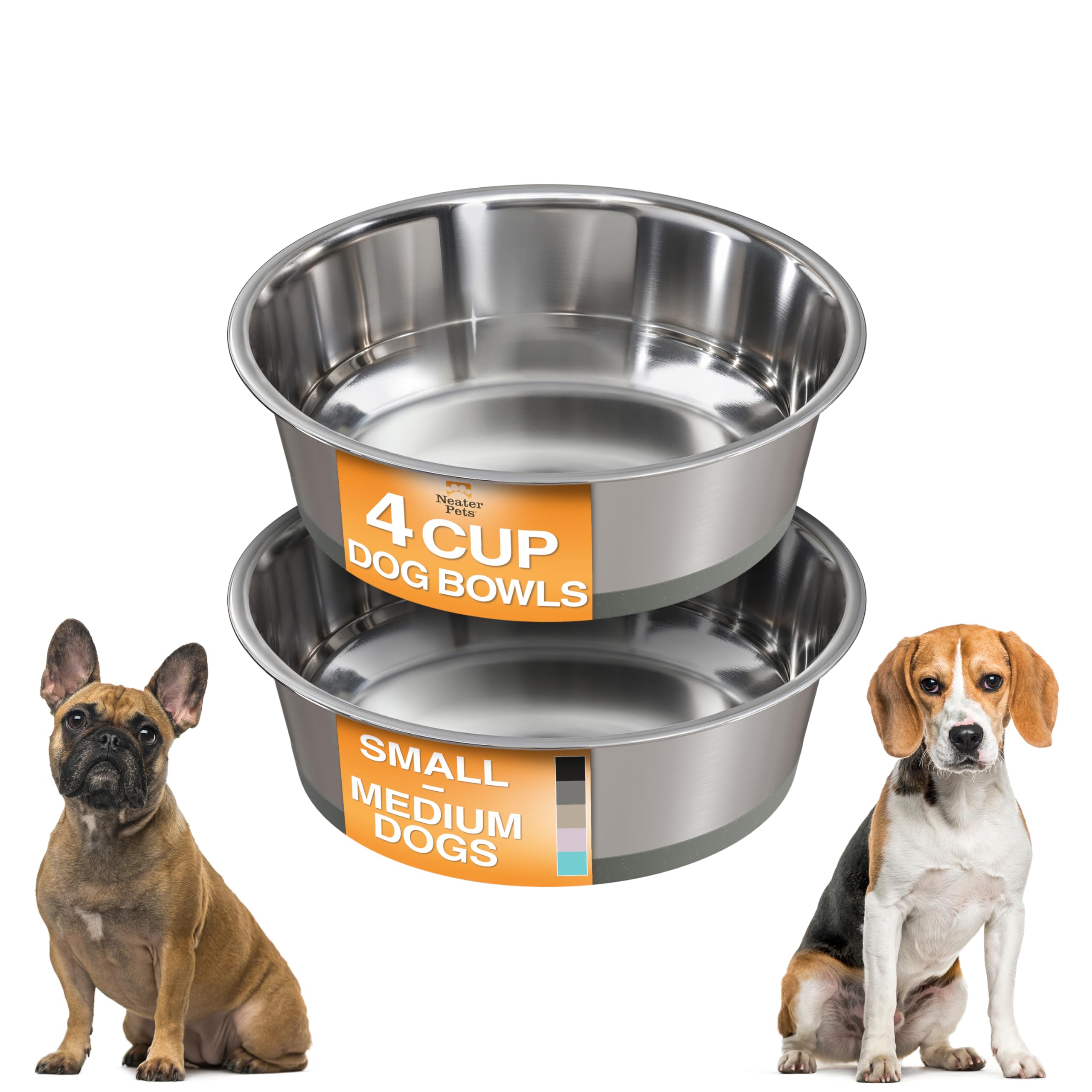 Neater Pet Brands tazón de acero inoxidable con base antideslizante para evitar derrames.