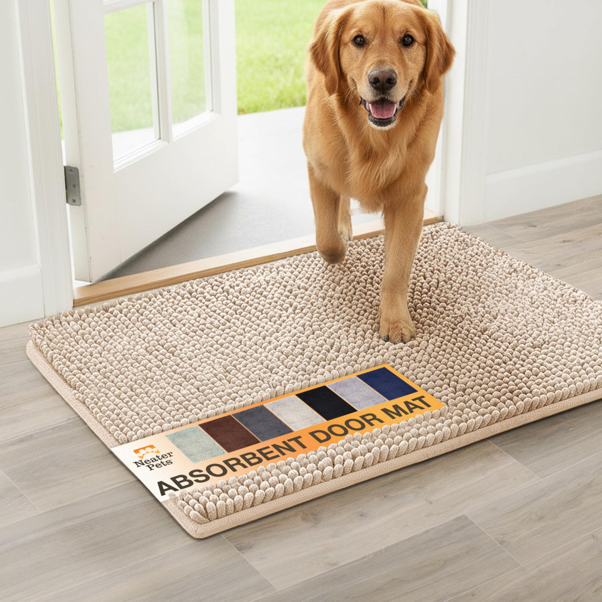Neater Pets Chenille Alfombrilla de entrada absorbente atrapa suciedad y humedad.