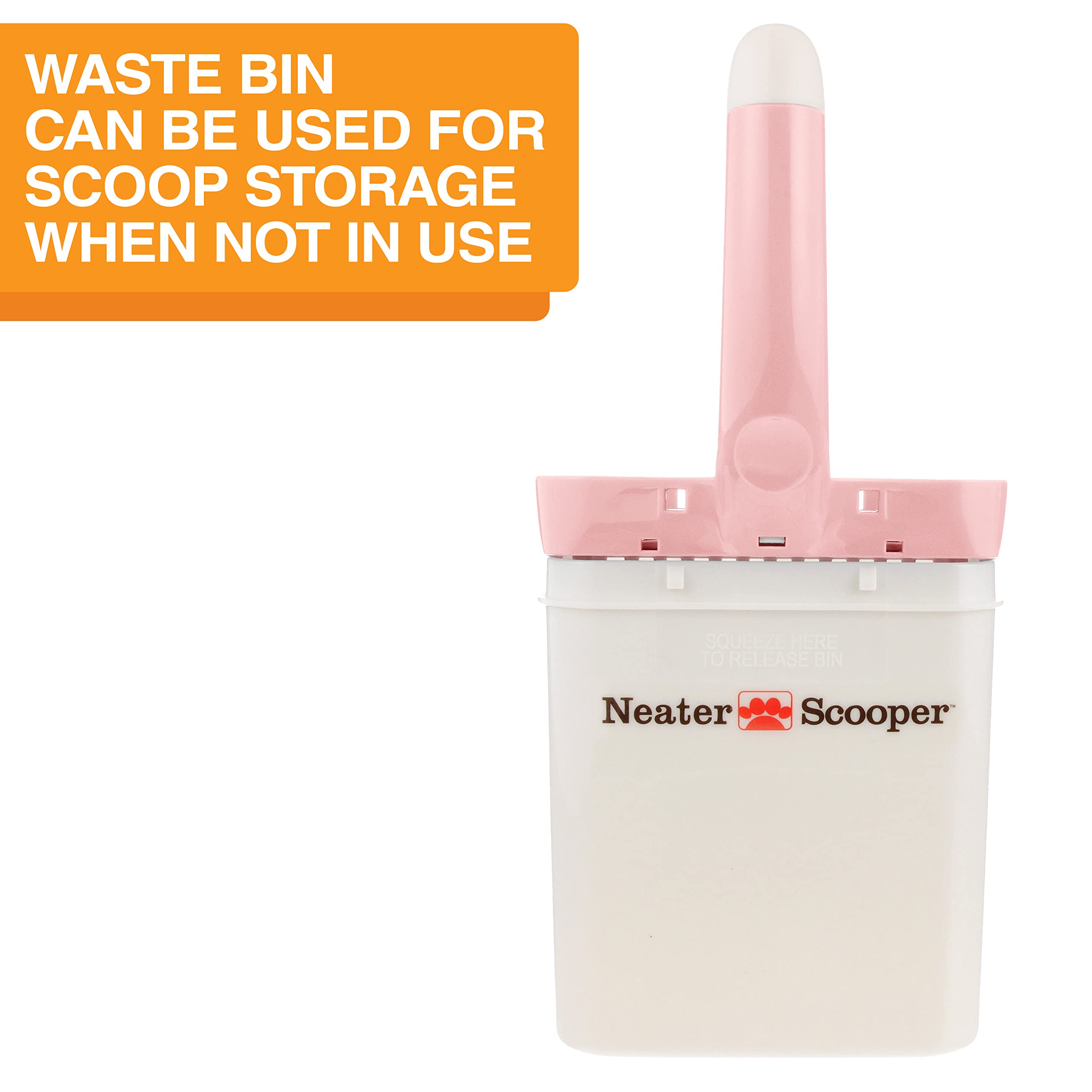 Neater Scooper: borde plano para raspar y liberar residuos con facilidad.