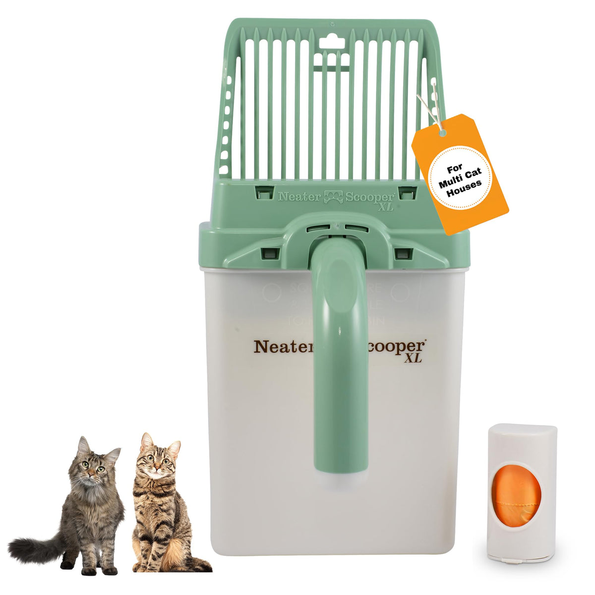 Neater Scooper XL con bolsa de relleno para desechar residuos sin ensuciar el suelo.
