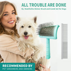 NeatHoiho cepillo y peine ergonómicos para grooming en casa.