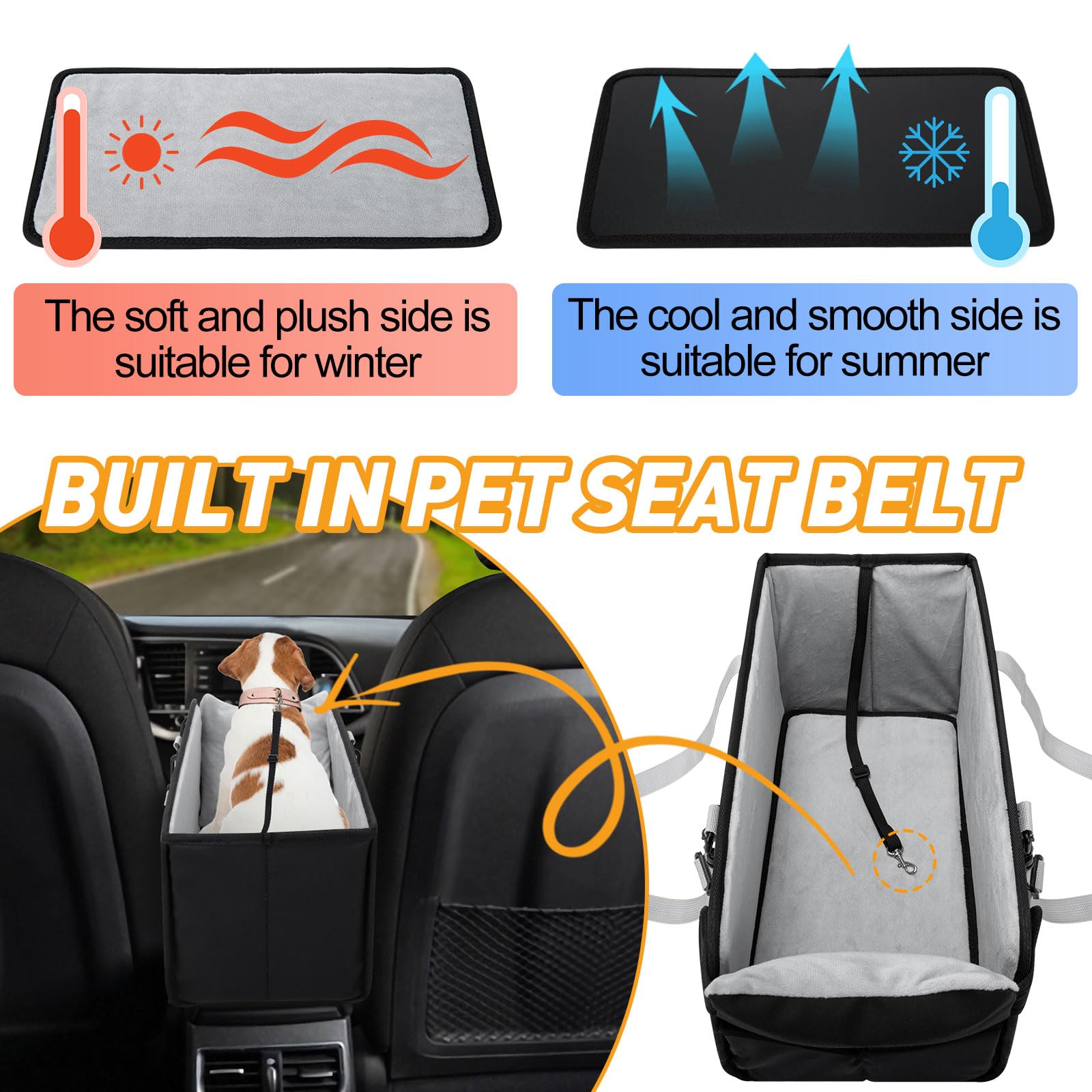 NECKORY asiento elevador para perros mejora visibilidad y sensación de seguridad.