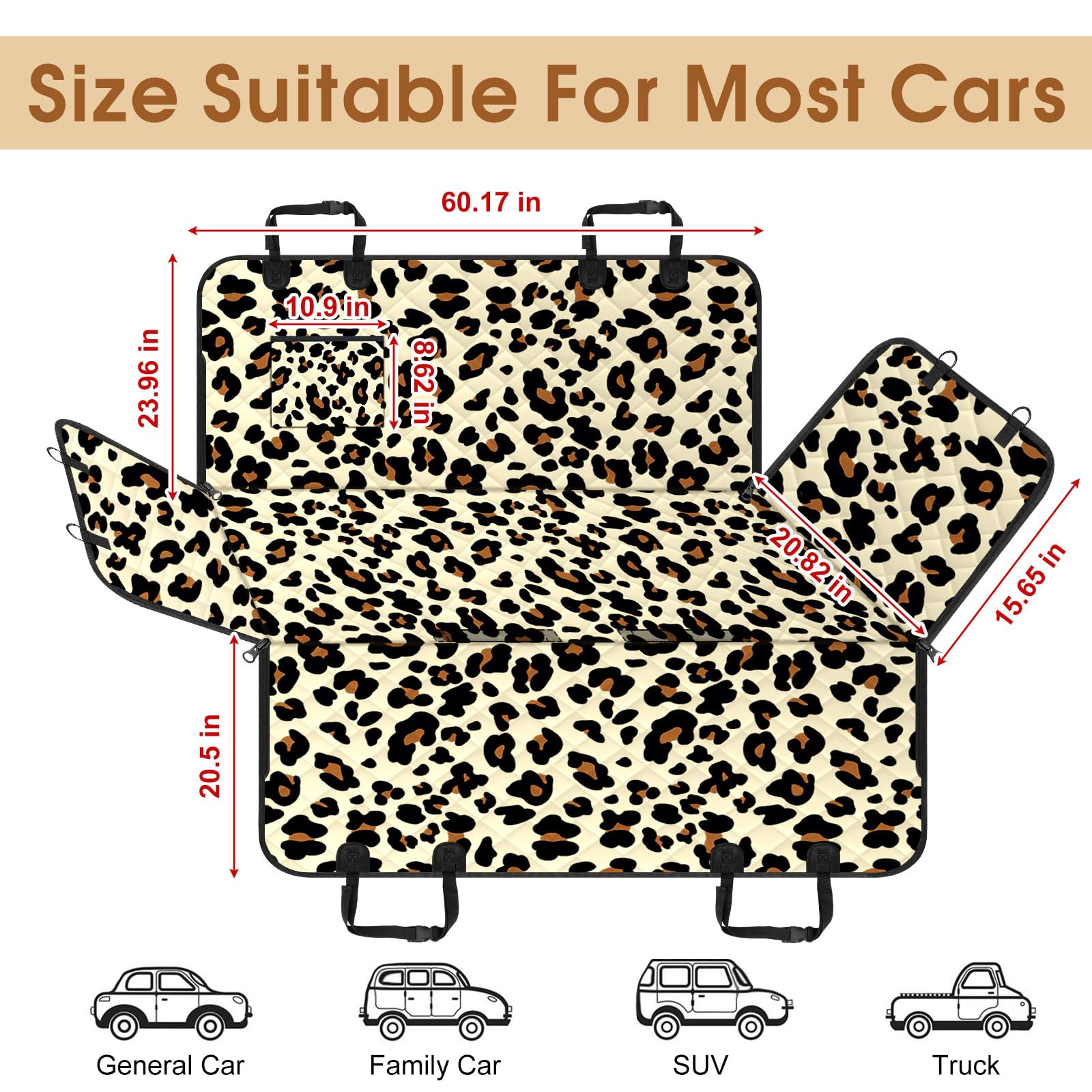 NECKORY cubierta impermeable 600D para coche, mantiene seco el asiento.