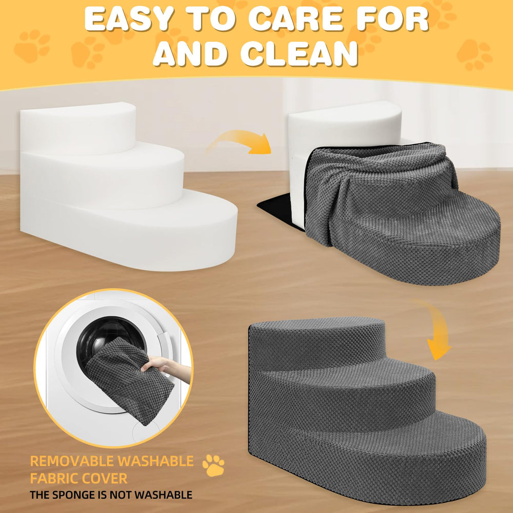 NECKORY escalera para cama alta en gris, uso cómodo