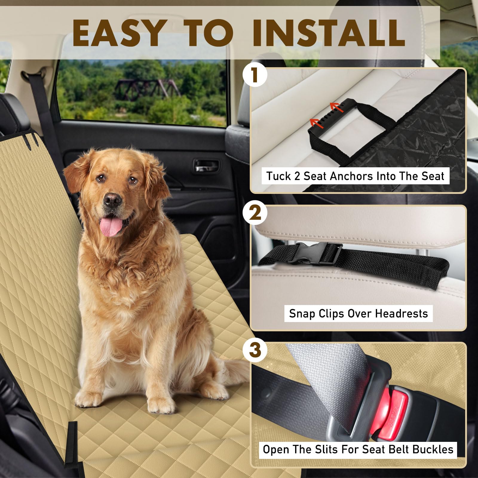 NECKORY funda trasera impermeable para coche, ideal para paseos con mascotas
