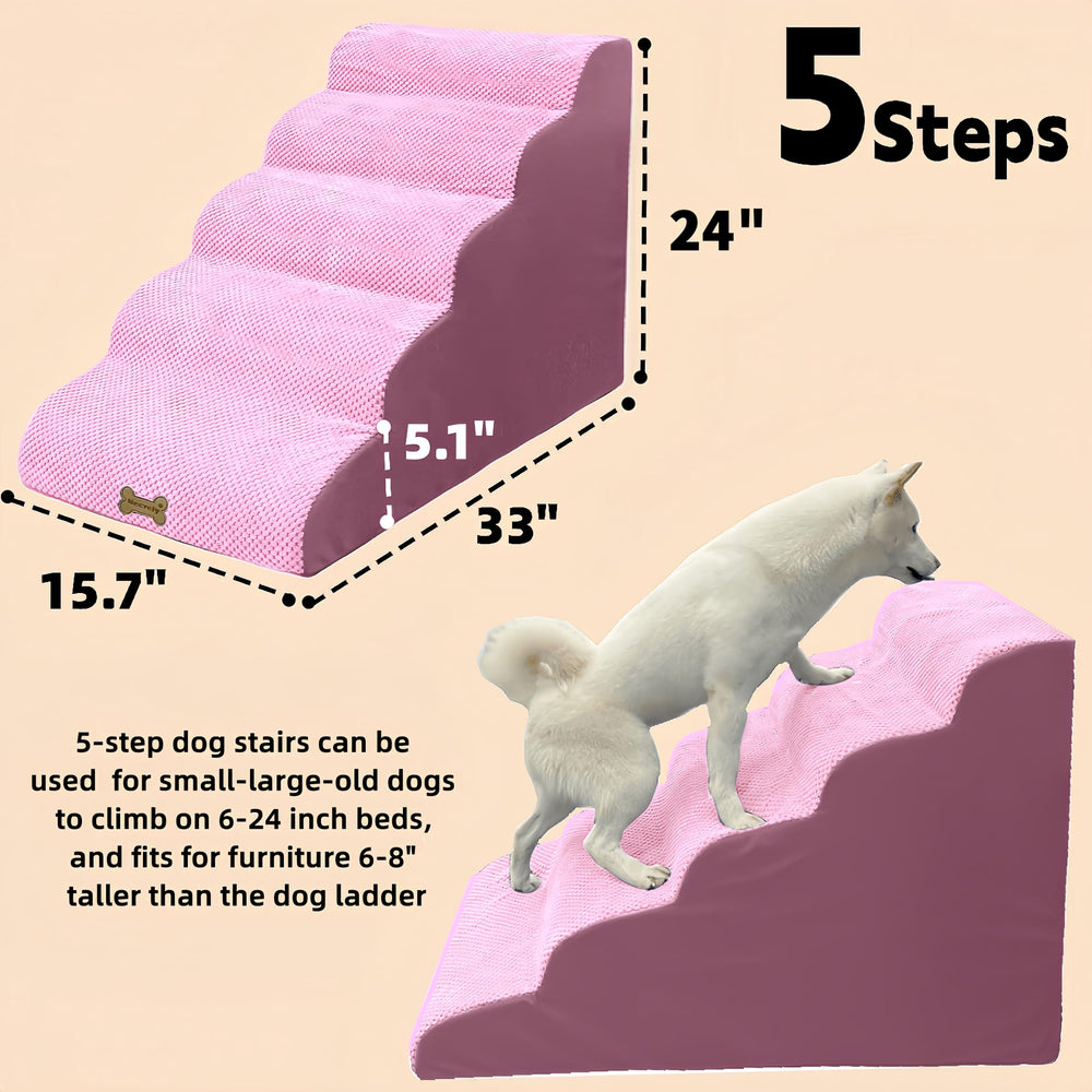 Necrely cubre lavable rosa para escaleras, fácil de limpiar.