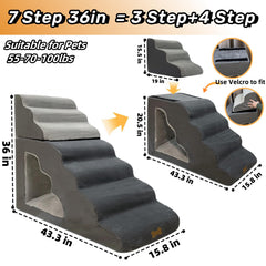 Necrely escalera para perros con curva de 35 grados para reducir esfuerzo