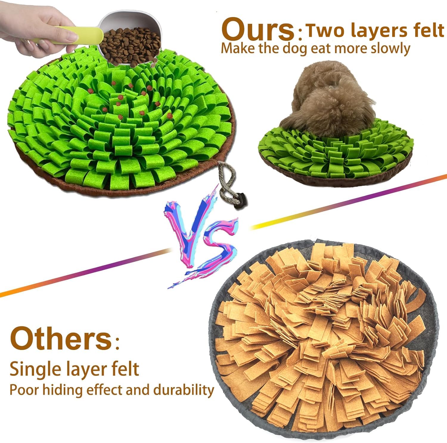 NEECONG tapete-snuffle-base-antideslizante mantiene estable el tapete durante el juego.