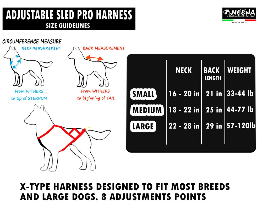 Neewa arnés sled pro, talla pequeña para perros grandes y resistentes.