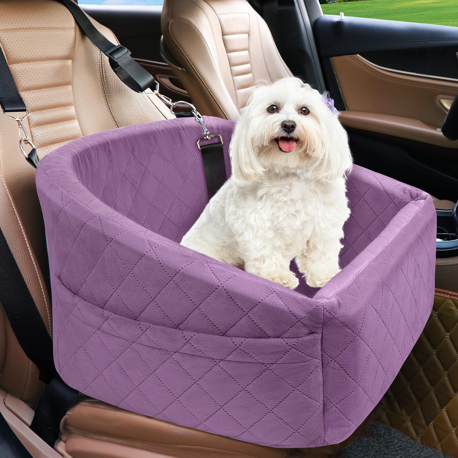 NEEZUKAR asiento coche perro pequeño para viajes seguros y cómodos.