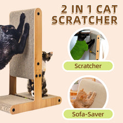 Nekosan rascador en forma de T vertical para poste de rascar junto al sofá