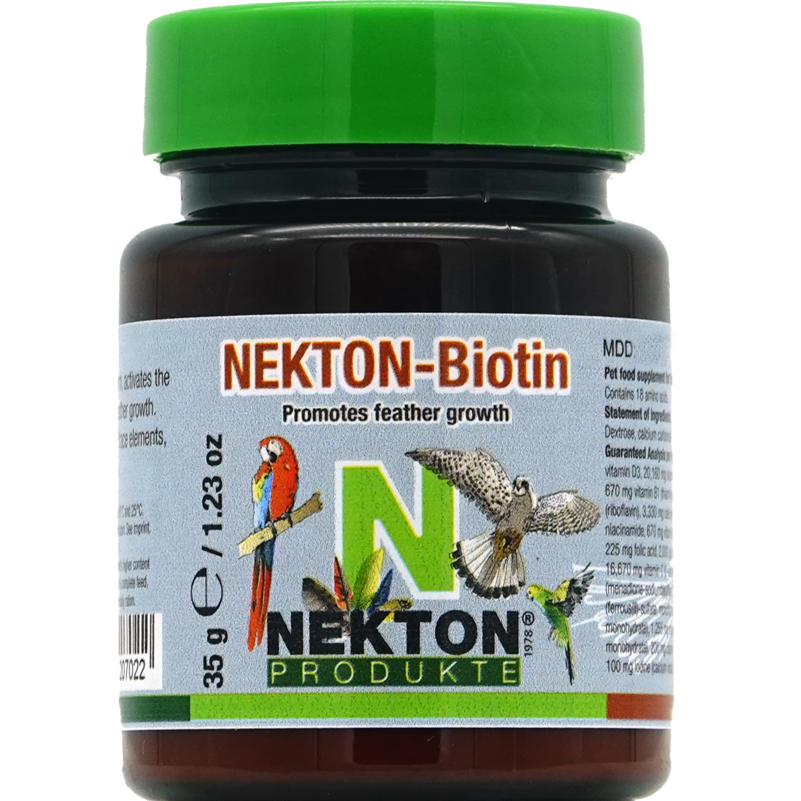 Nekton Bio para Plumaje botella, mejora la salud del plumaje durante la muda.