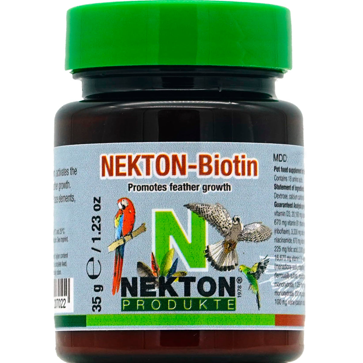 Nekton Bio para Plumaje botella, mejora la salud del plumaje durante la muda.