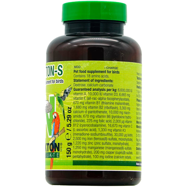 Nekton-S multivitamínico para aves, envase práctico para almacenamiento.