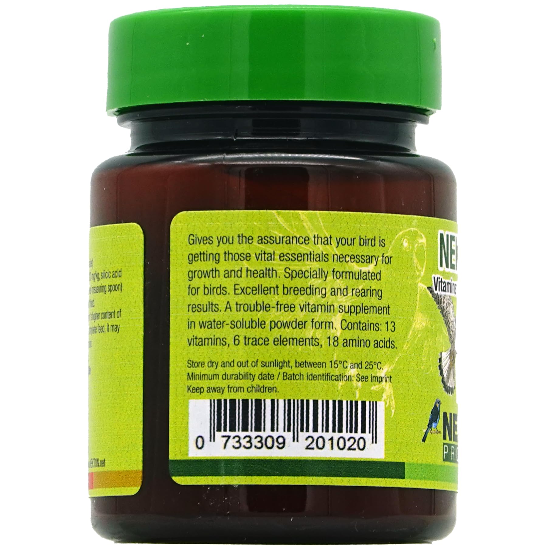 Nekton-S multivitamínico para aves, composición, 13 vitaminas y 18 aminoácidos en forma natural