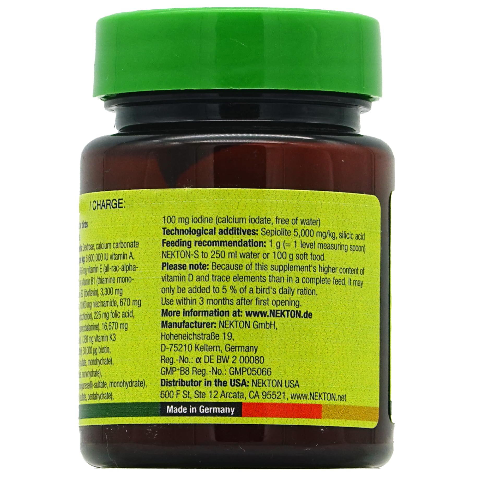 Nekton-S multivitamínico para aves, dosis, facilita la suplementación diaria para aves en jaula