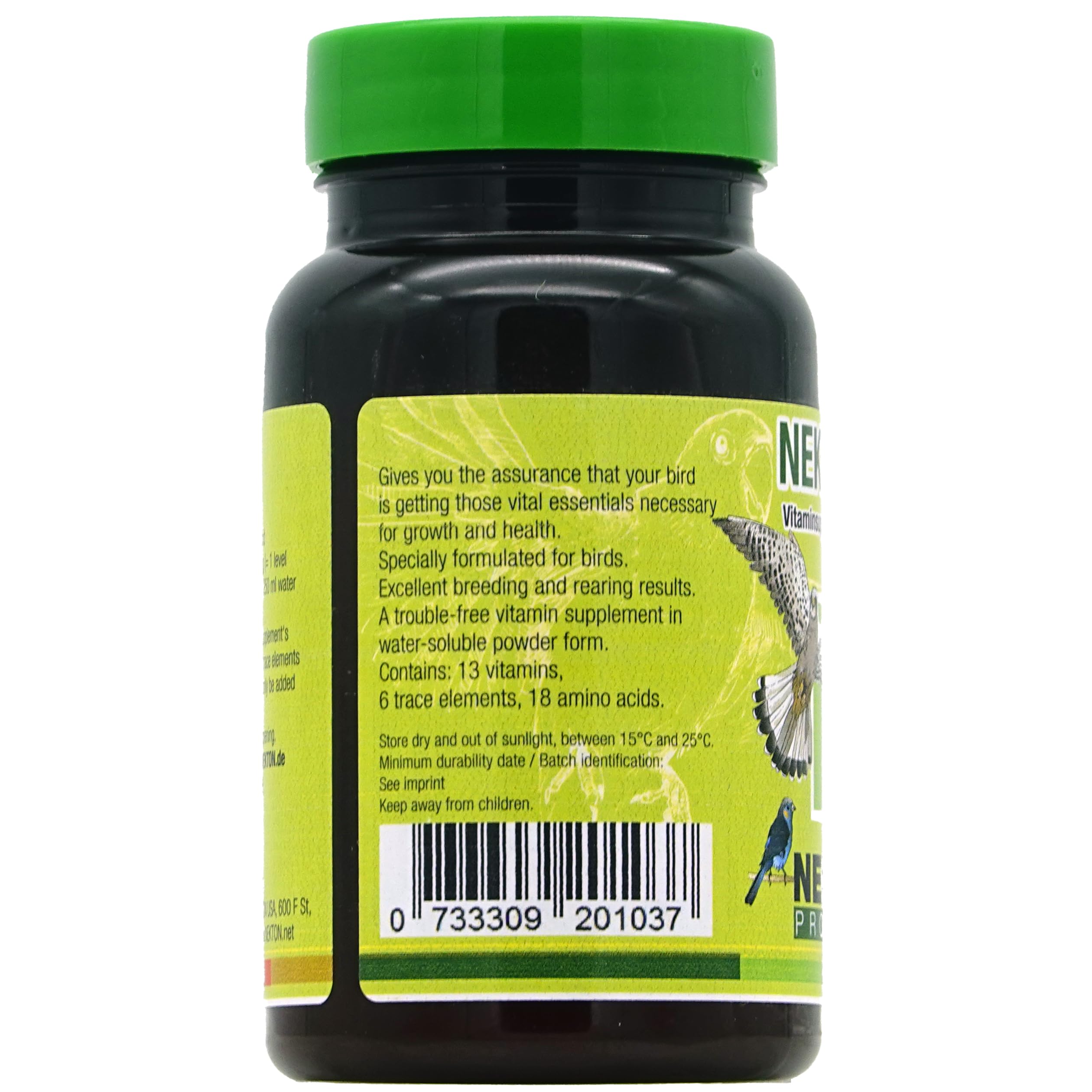 Nekton-S multivitamina para aves, ingredientes aminoácidos: 18 aminoácidos libres en forma natural.