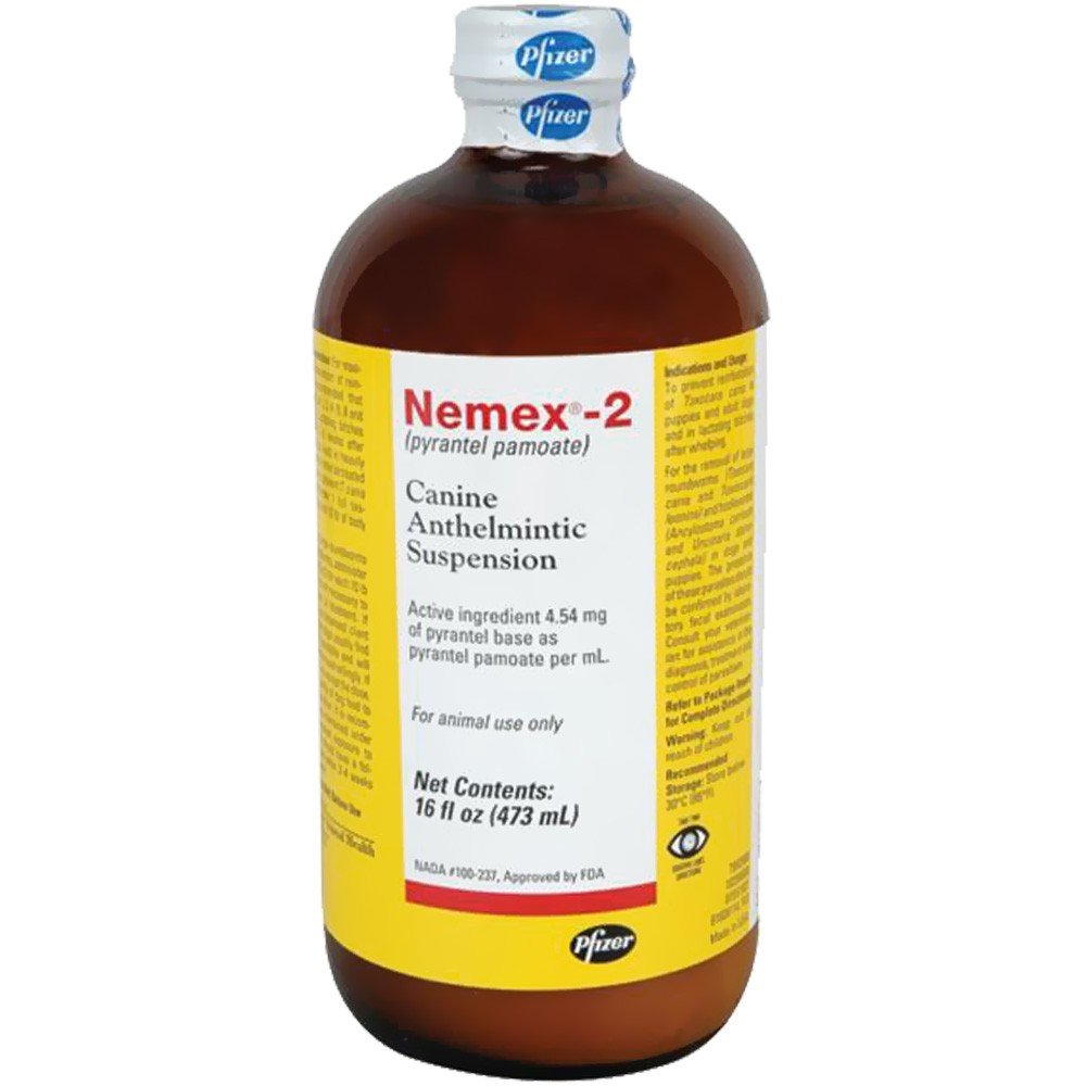 Nemex 2, botella para perros 16oz, tratamiento práctico para lombrices