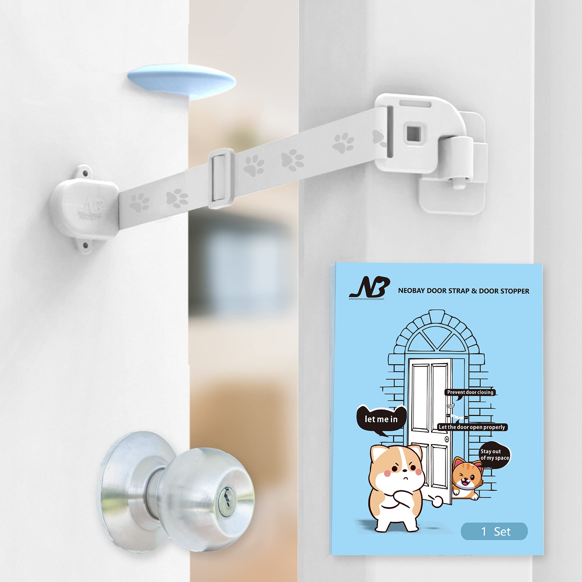 Neobay muestra la cinta-puerta-ajustable-gato para control de acceso del felino