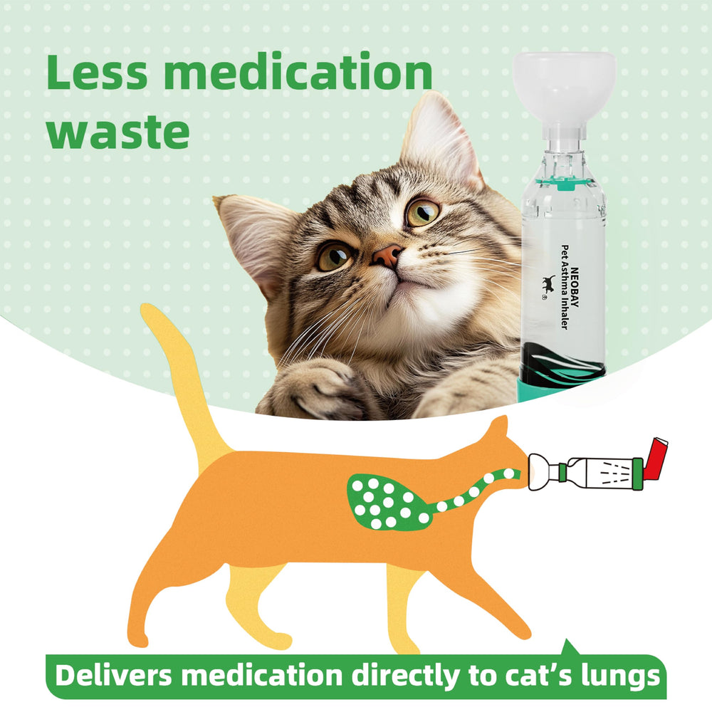 Neobay espaciador gato con cámara de cierre seguro para inhalación dirigida