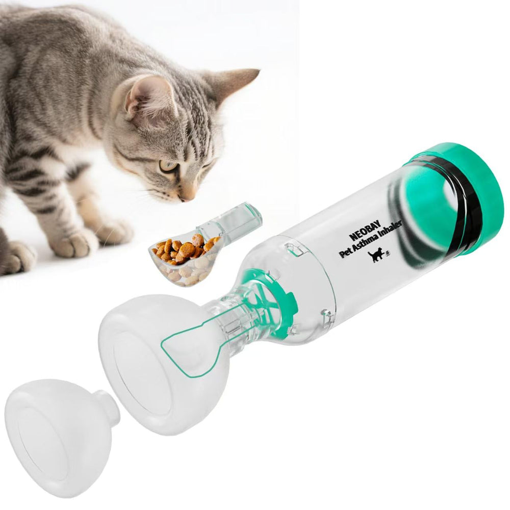 Neobay gato inhalador espaciador con cuchara calma para el pánico