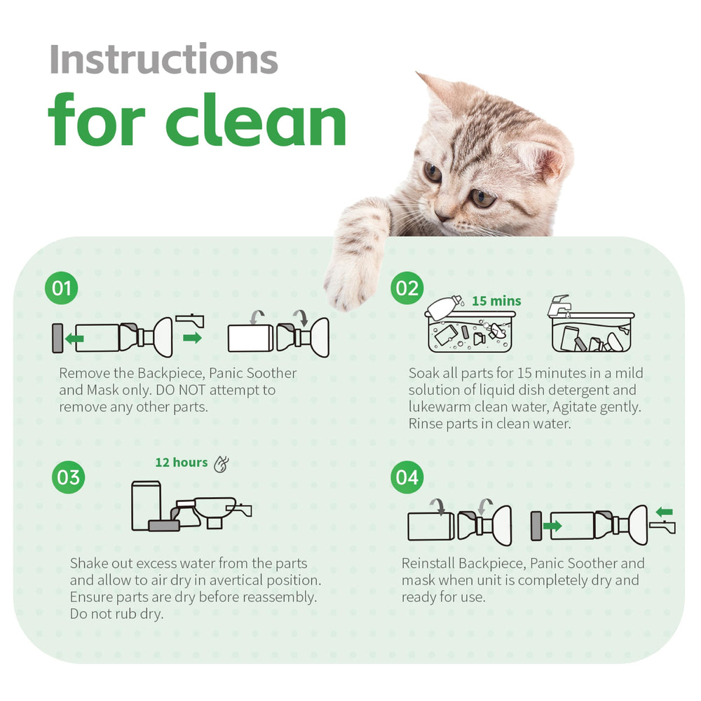 Neobay espaciador felino guía de uso para respiración cómoda