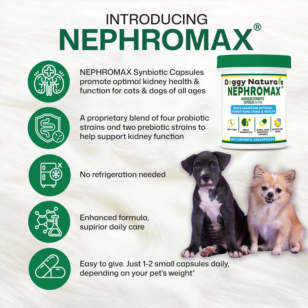 NEPHROMAX uso diario para mascotas de diferentes tamaños.