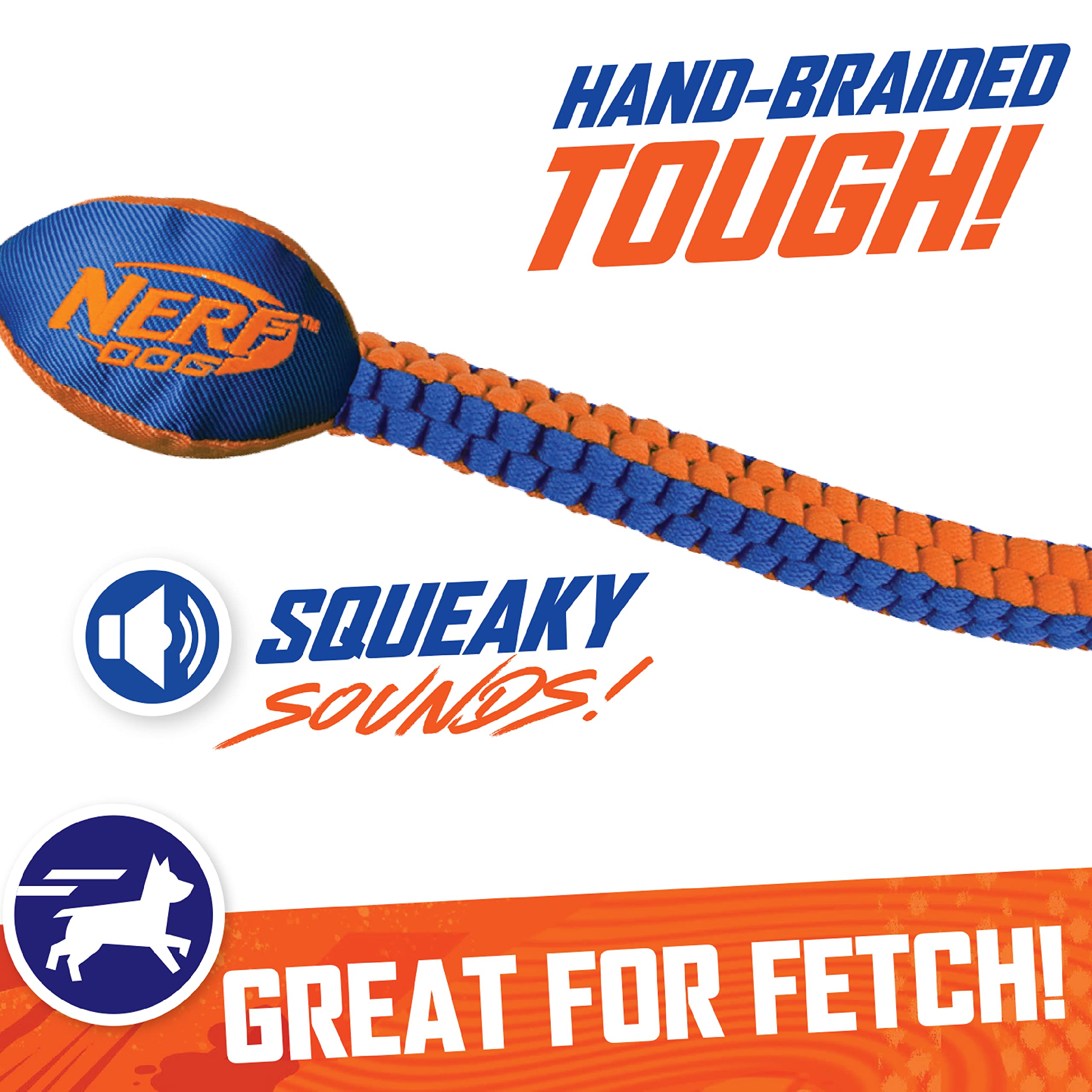Nerf Dog Vortex Chain Tug con materiales Nerf-Tough para juego prolongado