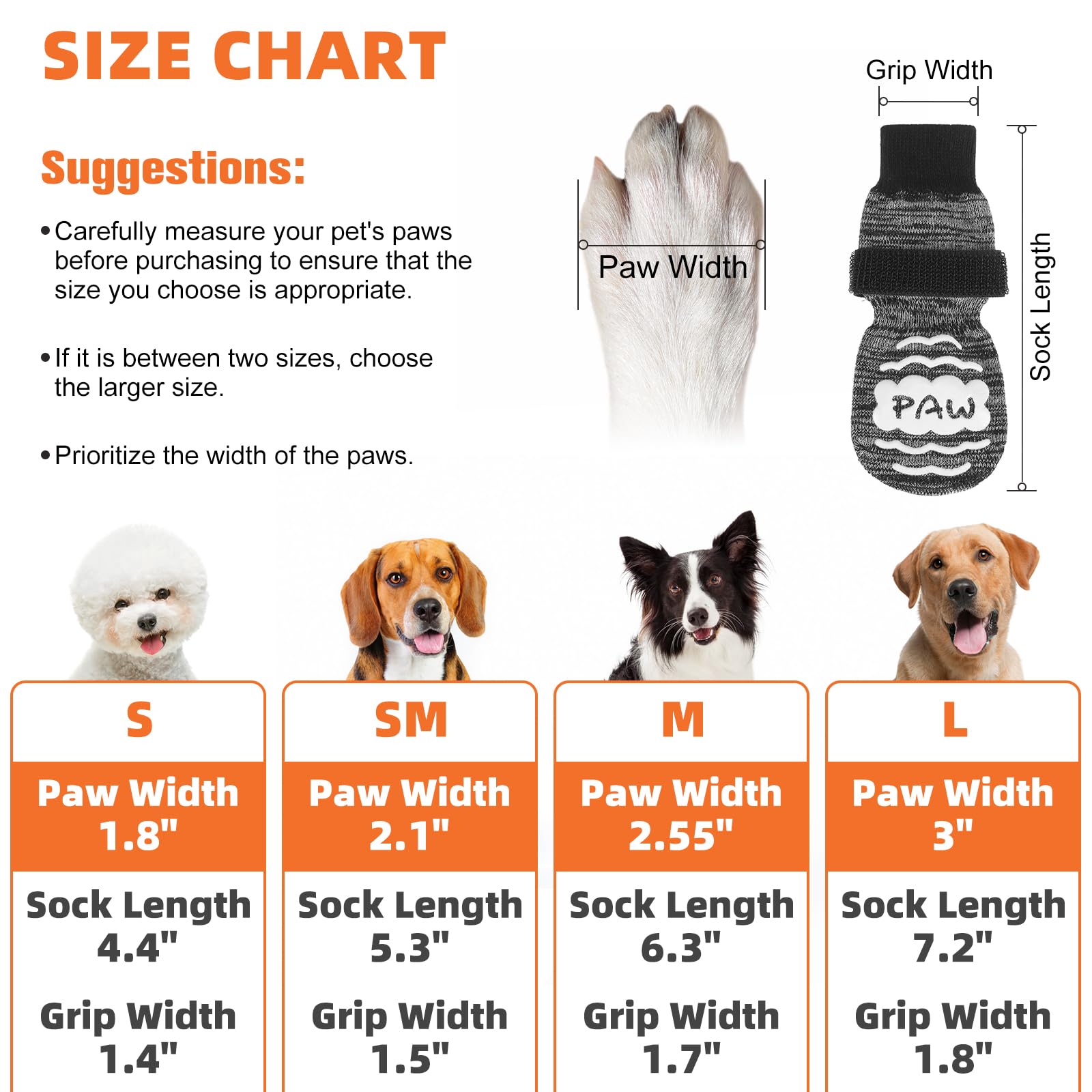 Conjunto de cuatro calcetines NESAYVER para perros, seguridad mejorada al caminar.