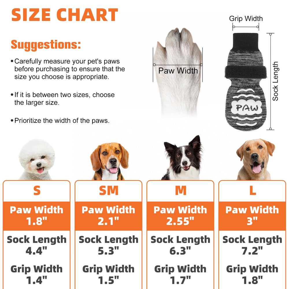 Conjunto de cuatro calcetines NESAYVER para perros, seguridad mejorada al caminar.