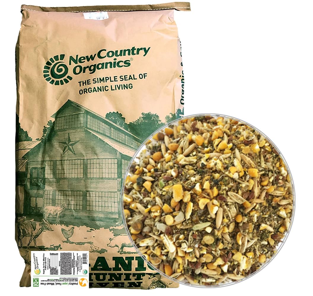 New Country Organics Alimento para gallinas sin trigo, ideal para ponedoras saludables.
