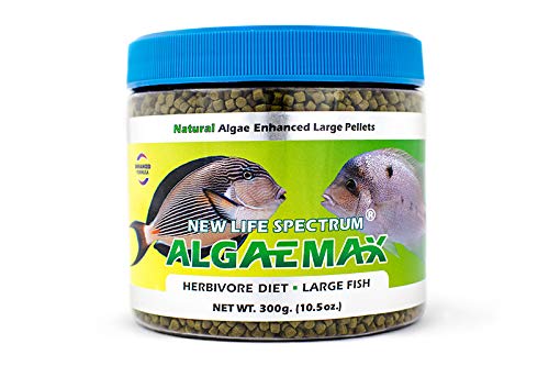 New Life Spectrum Algaemax: pellet de alga de 3-3-5 mm para peces herbívoros, apoya energía y crecimiento.