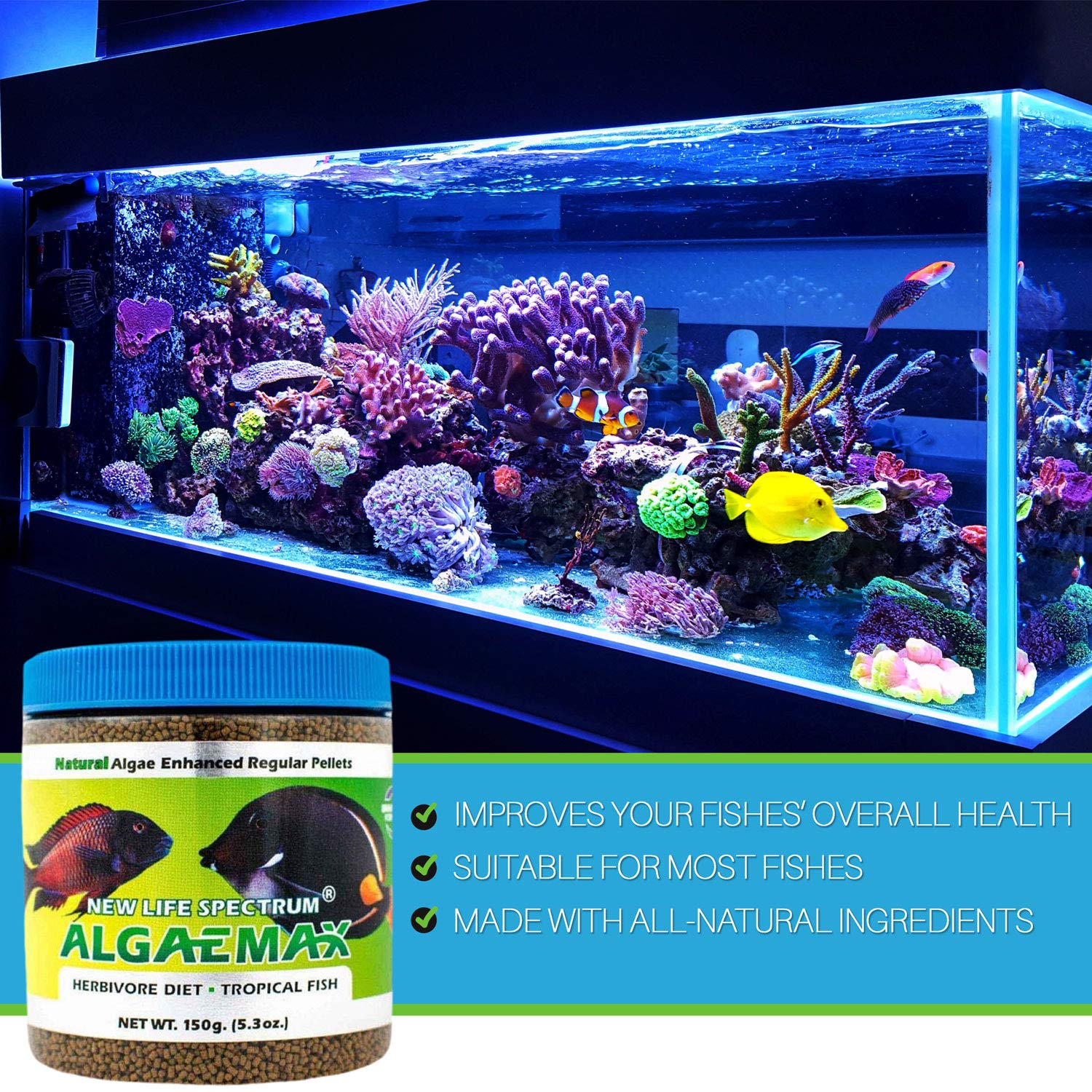 New Life Spectrum AlgaeMax Regular 150 g: gránulos que se hunden para alimentación estable