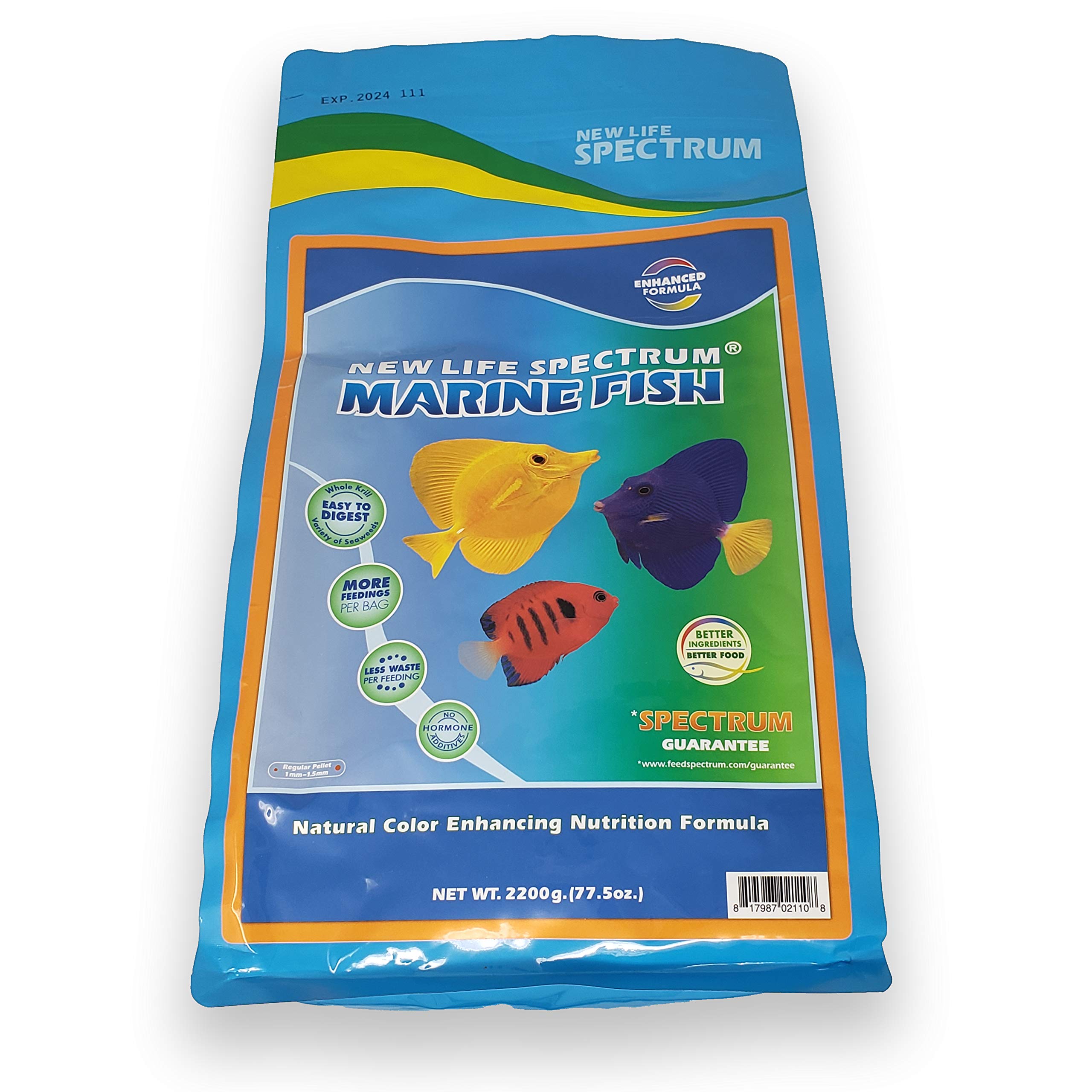 New Life Spectrum Naturox Marine Formula, bolsa 2200 g, vista frontal, mejora digestión marina.