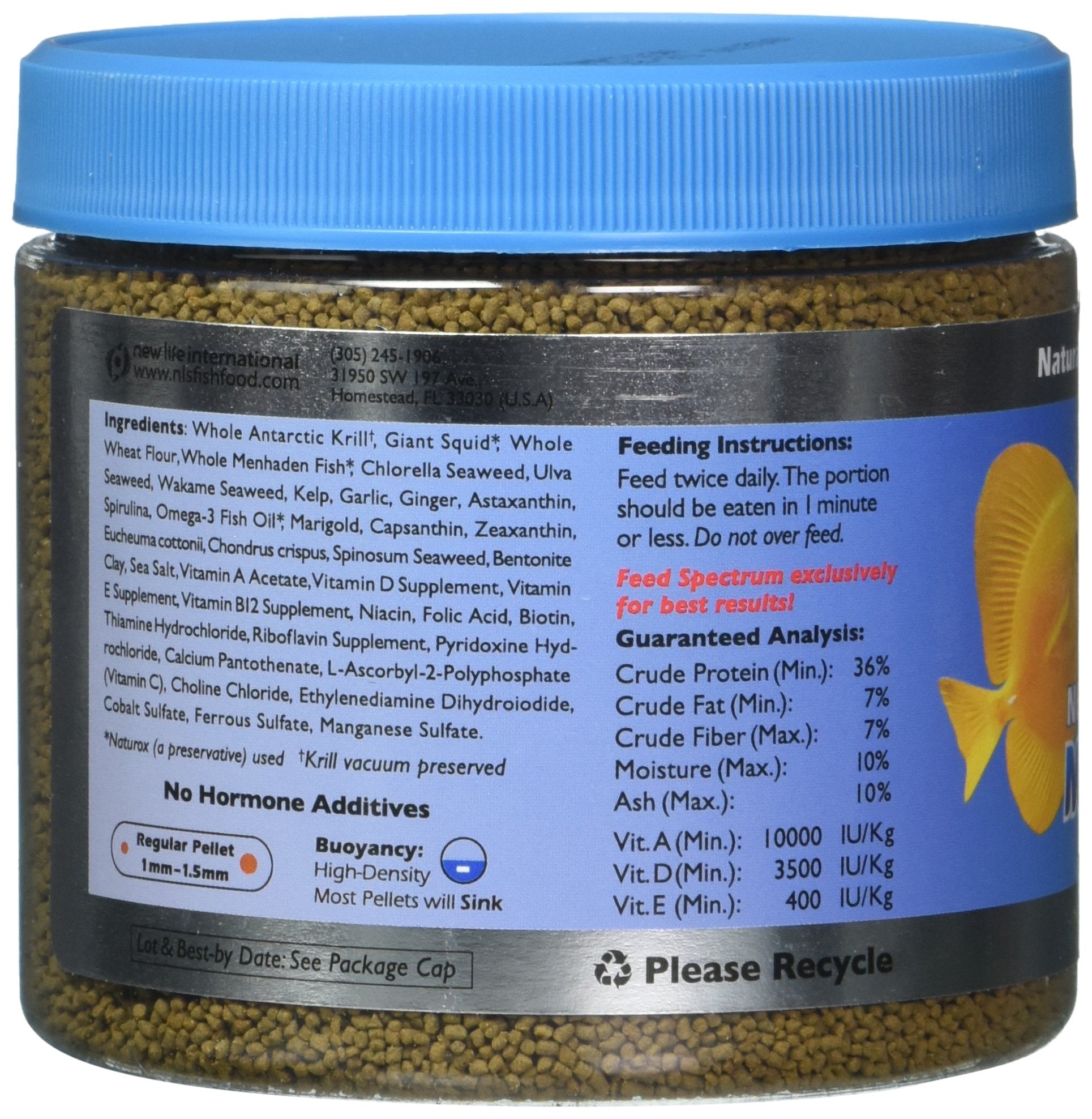 New Life Spectrum Naturox Series Marine Formula: ingredientes naturales y conservantes sin aditivos artificiales.