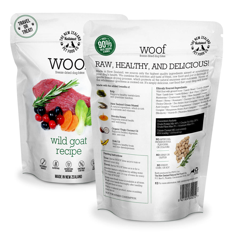 The New Zealand Natural Pet Food Co Woof porción lista para servir en plato