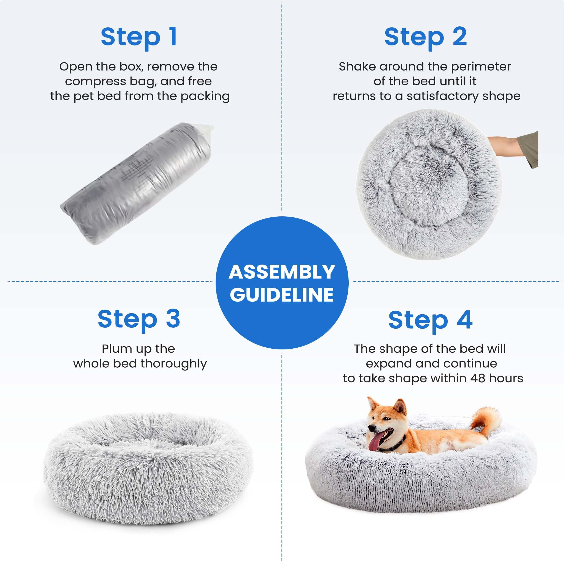 Cama NEWBULIG para gatos donut ortopédica con soporte suave