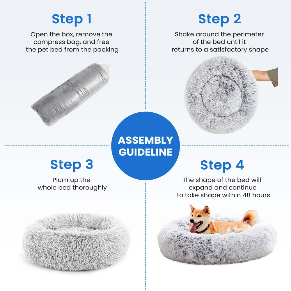 Cama NEWBULIG para gatos donut ortopédica con soporte suave