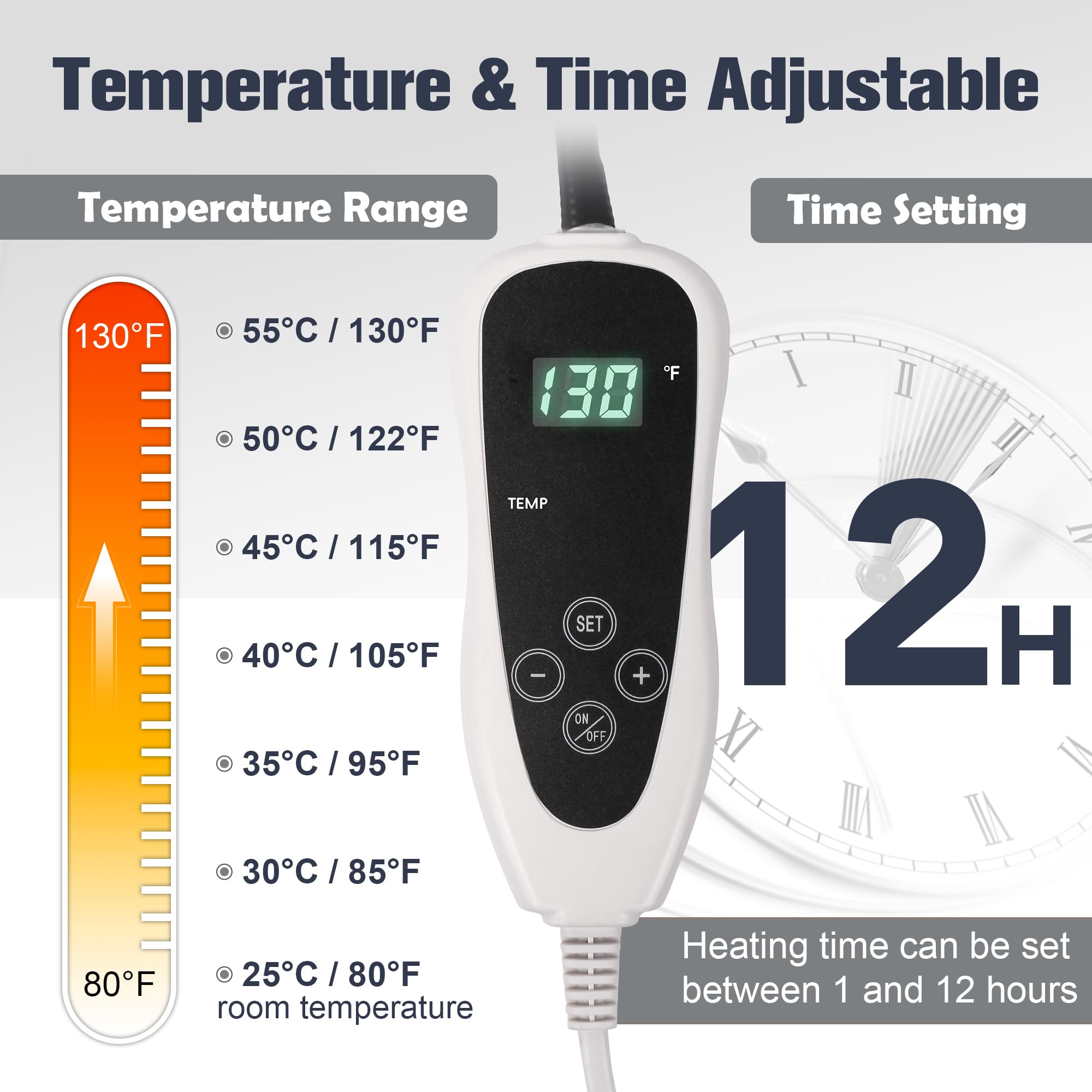 Newget almohadilla de calor con 7 capas de protección para mayor seguridad.