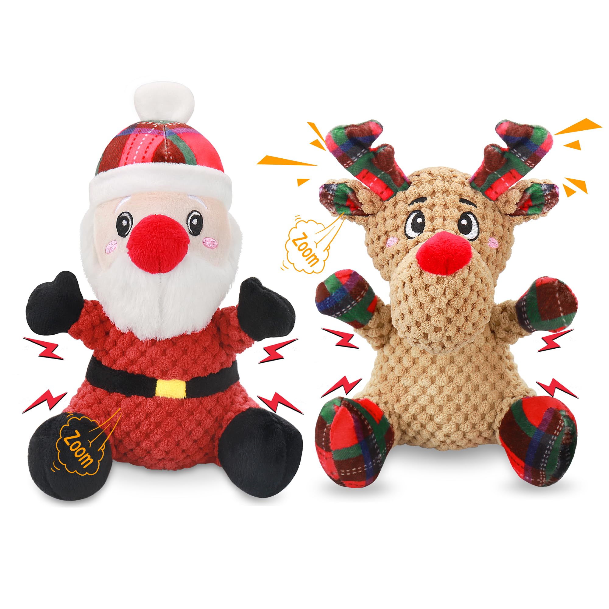 Newget juguete perro navidad con chirrido para sorpresa festiva y juego interactivo.