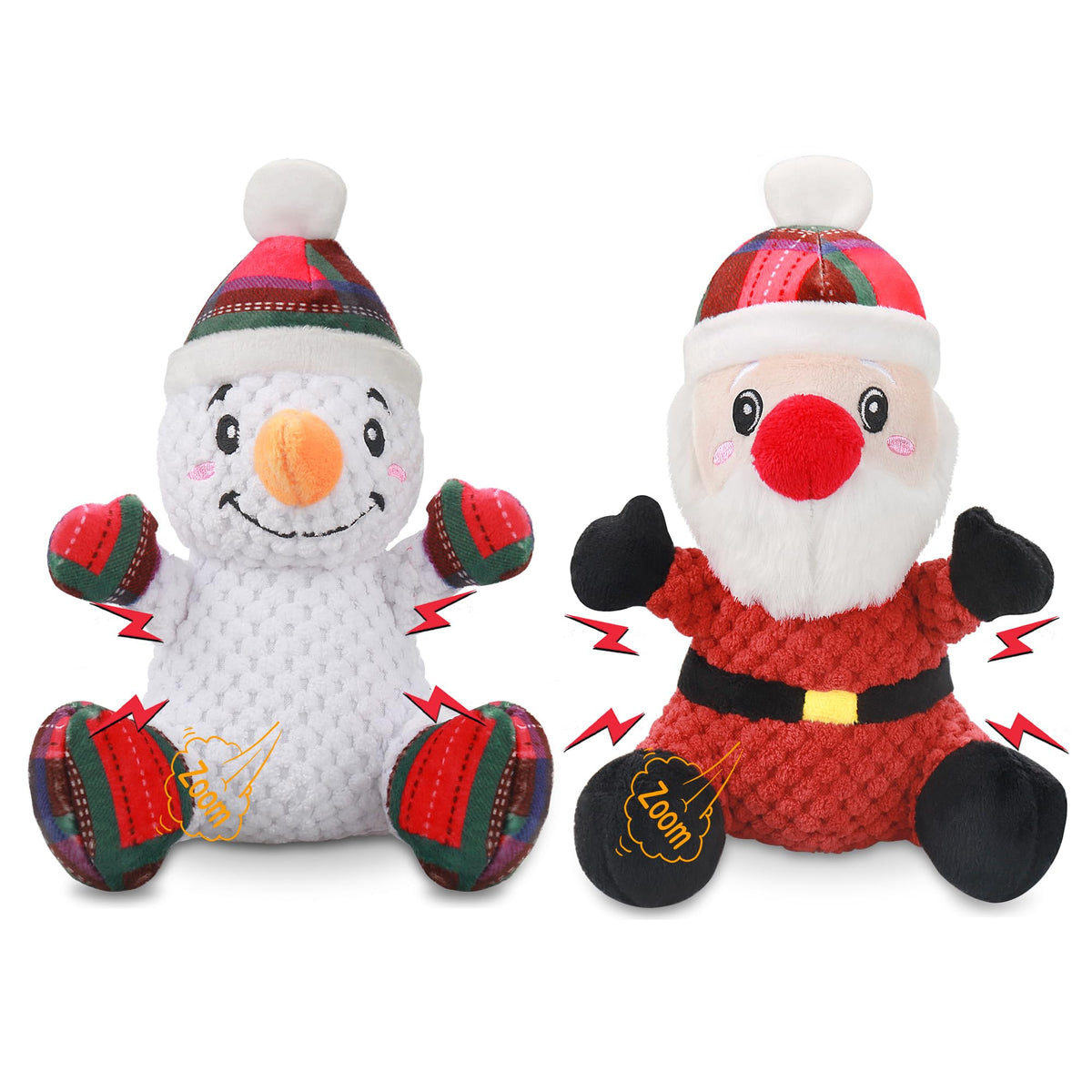 Newget juguete para perro navideño con squeaky y diseño festivo.